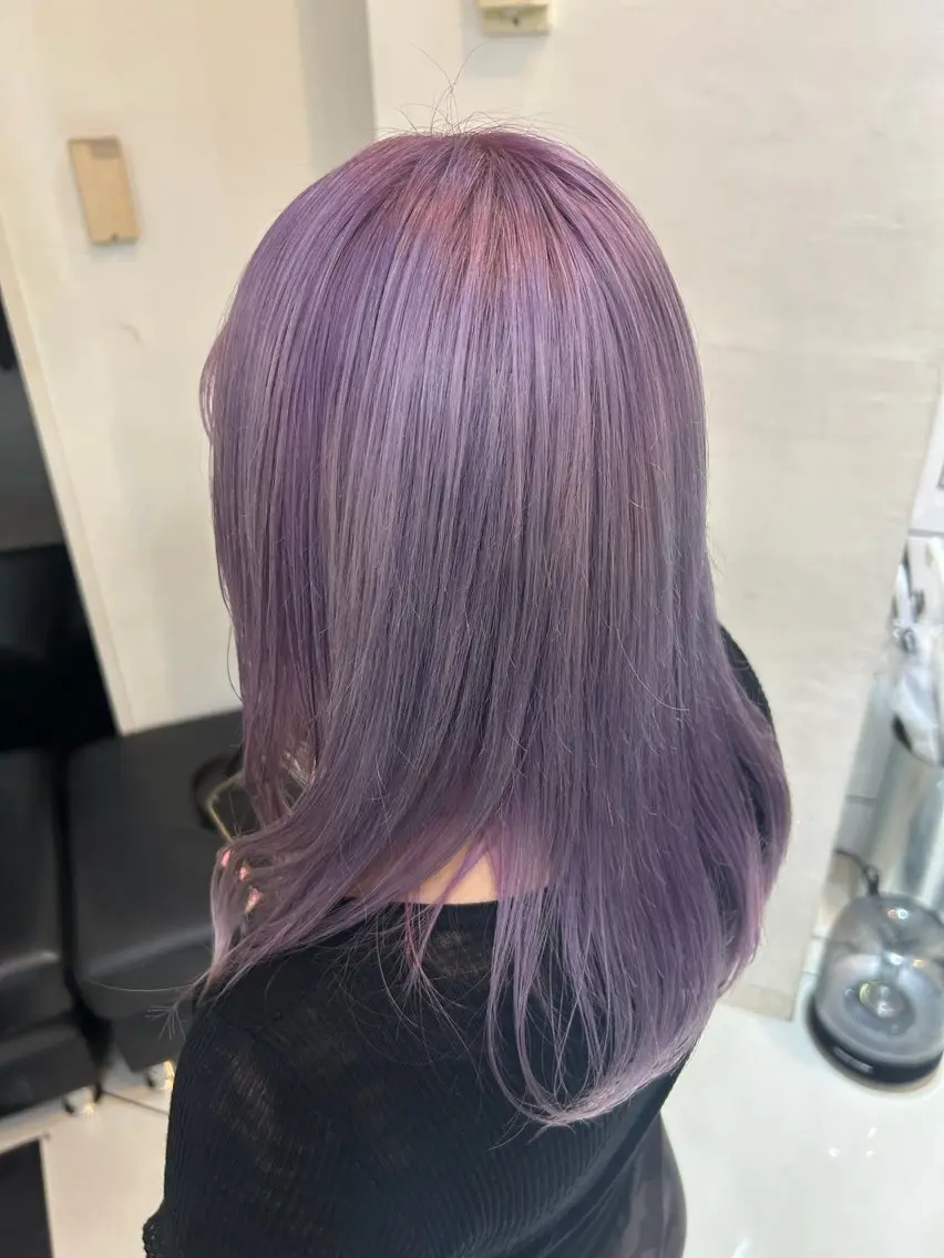 セミロング ヘアカラー ハイトーン/ダメージ レス/ソウイチロウのヘアスタイル