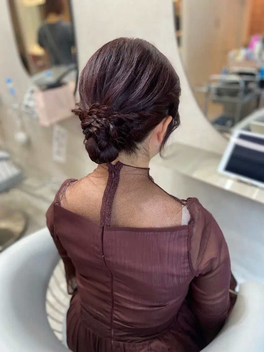 ロング ヘアアレンジ 結婚式・ブライダル ヘアセット 新宿/韓国ヘア 中明度カラー/かやのヘアスタイル