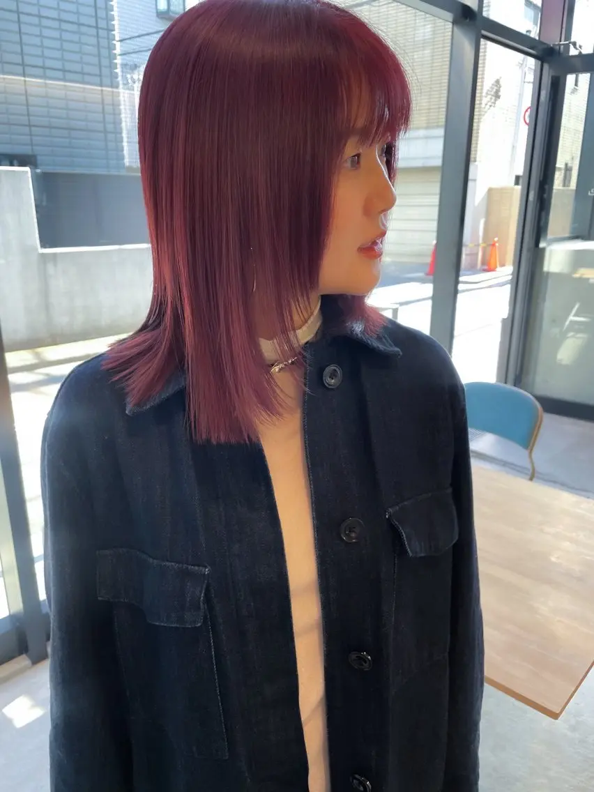 ミディアム カラー ヘアアレンジ ミニボブ/ブリーチ 🌈MISATOのヘアスタイル