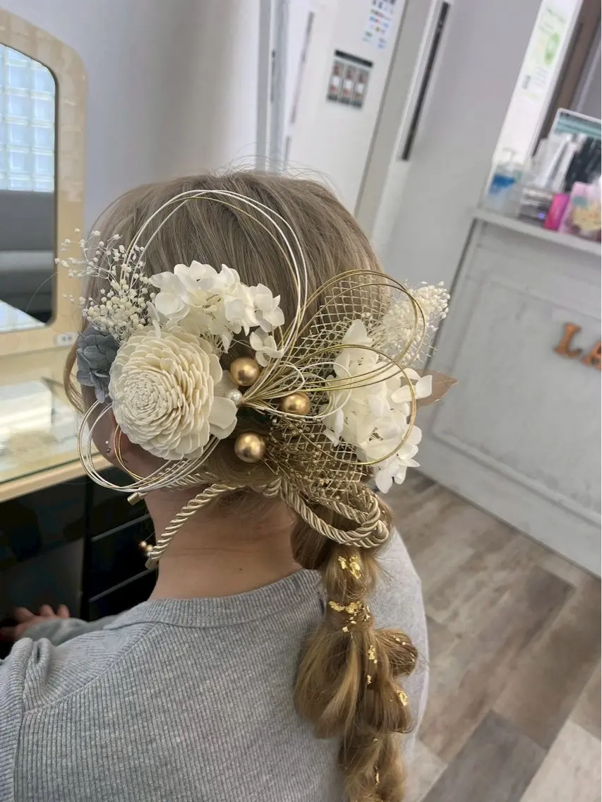 ヘアアレンジ 成人式 結婚式・ブライダル 浴衣 ヘアセット ラムーン アイラッシュ&ヘアメのマツエク・マツパデザイン