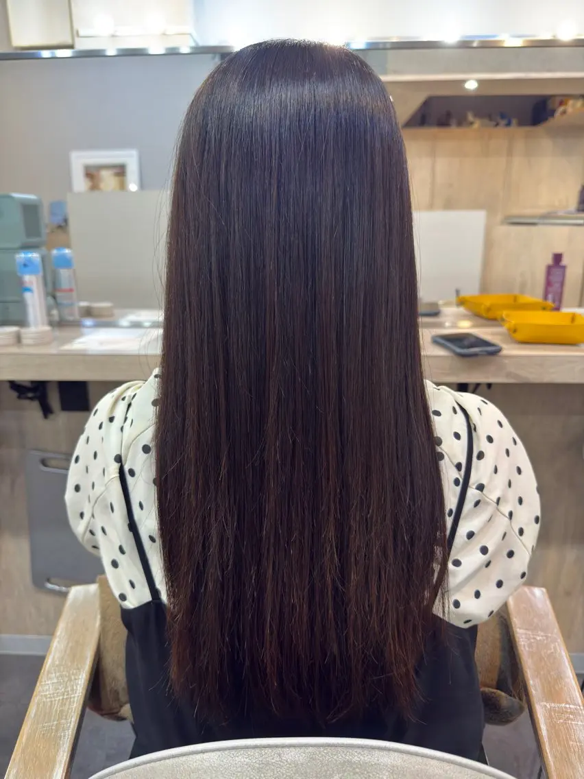 ロング 縮毛矯正 吉野 可林のヘアスタイル