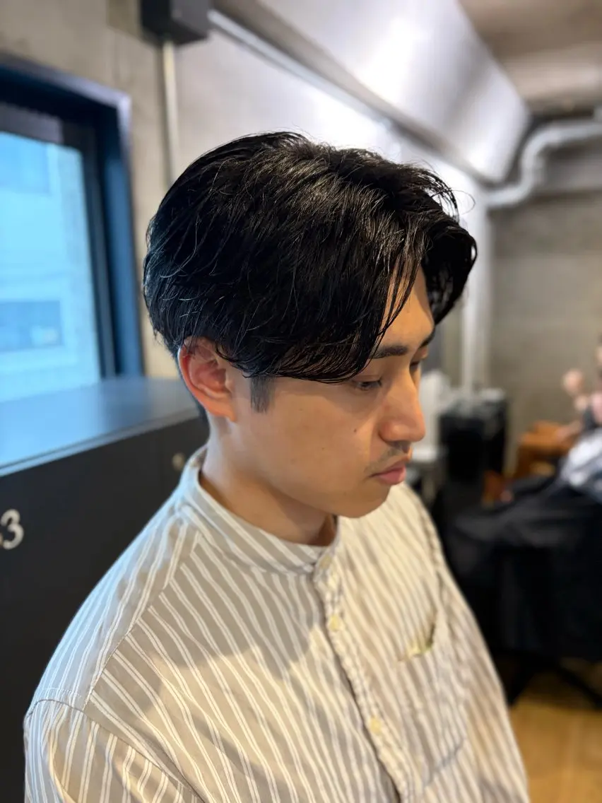 ショート パーマ メンズ カット パーマ スナップフォト確認 お願いします!竹内のヘアスタイル
