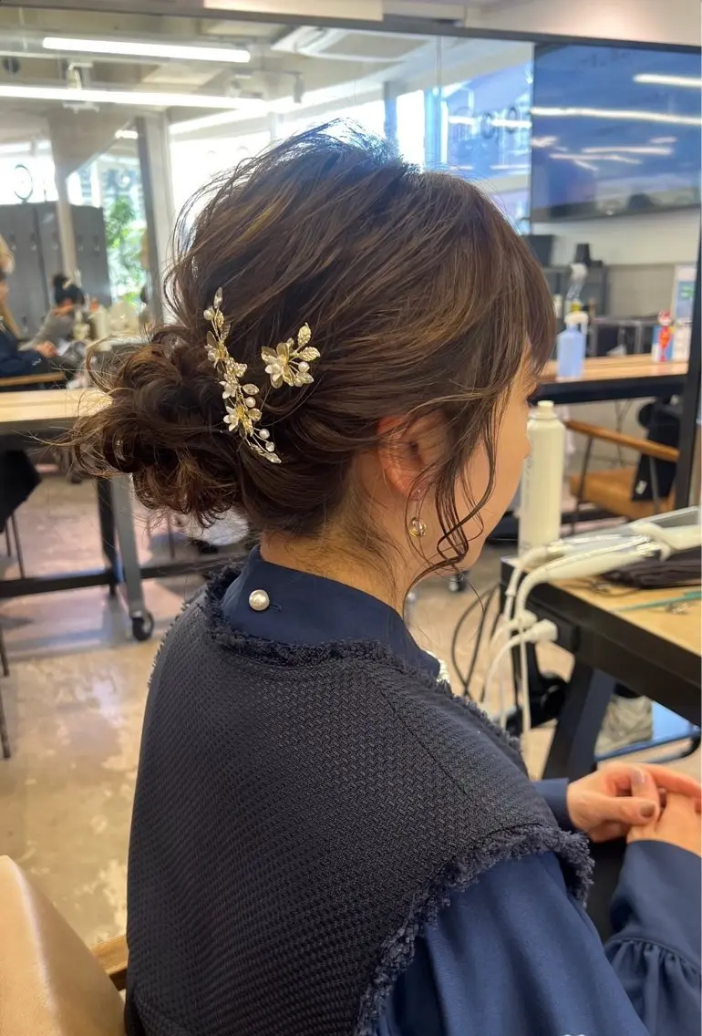 セミロング ヘアアレンジ ヘアセット ヘアセット chamoのヘアスタイル