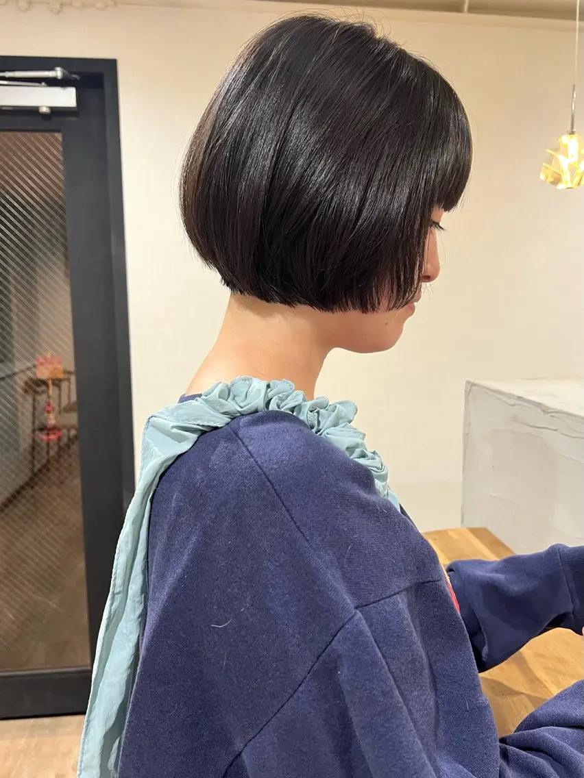 ショート カラー ボブ カット トリートメント 🌱小顔魅せショート 髪質改善カラー/泉綺のヘアスタイル