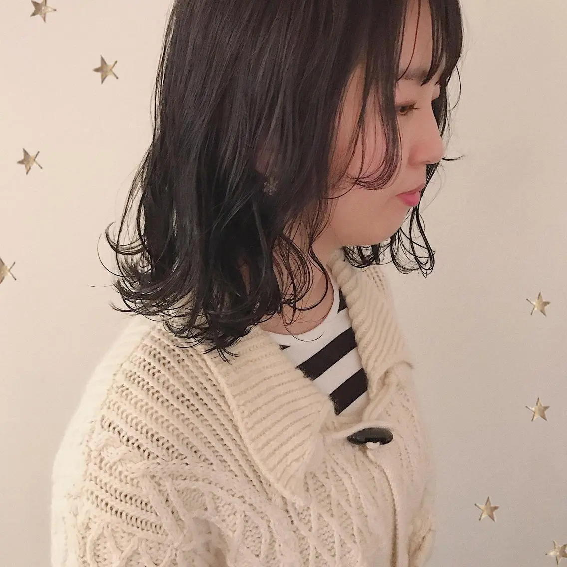 ミディアム カラー カット ヘアカラー 市川 千夏のヘアスタイル