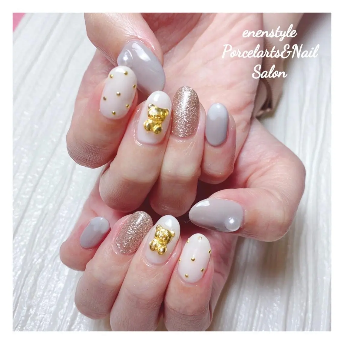 ミディアム ネイル 🐾enen style 🐾のネイルデザイン
