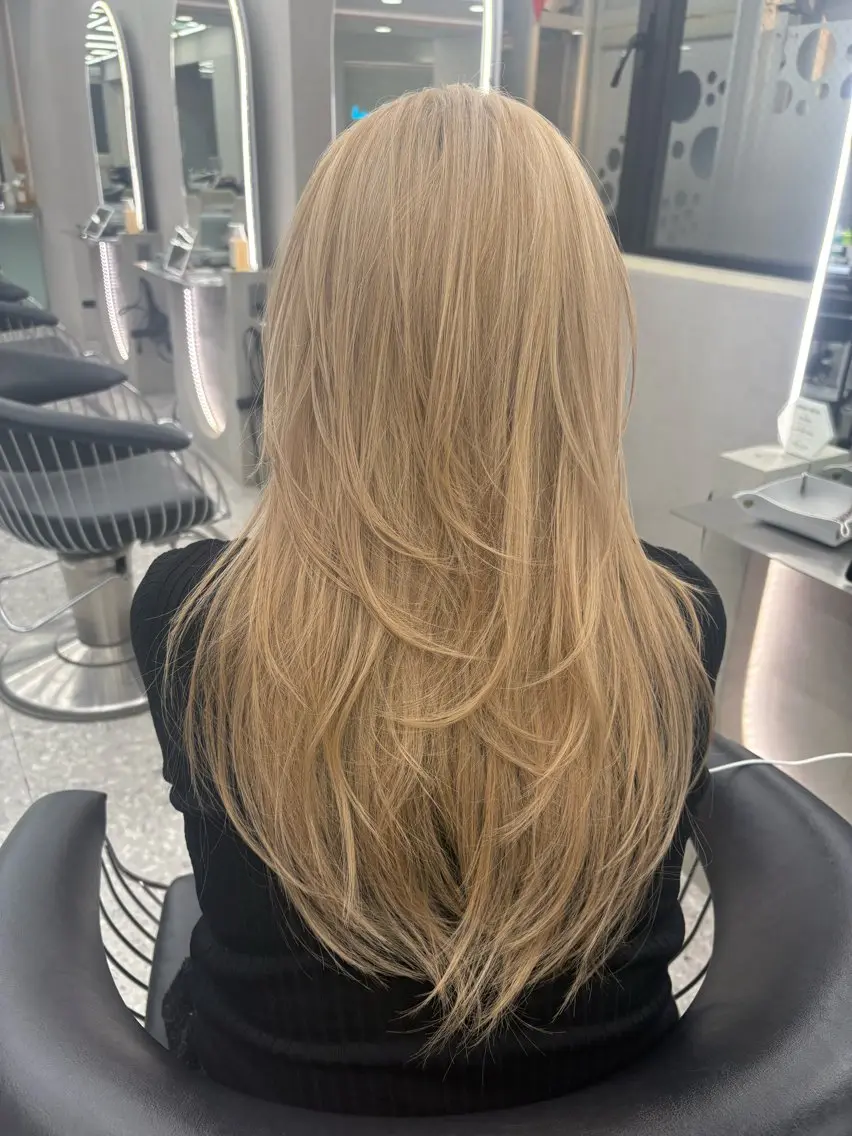 ロング ハッシュカット ハイレイヤー 韓国風ヘア レイヤーカット カット Yuta✂︎ 韓国レイヤー🪽のヘアスタイル