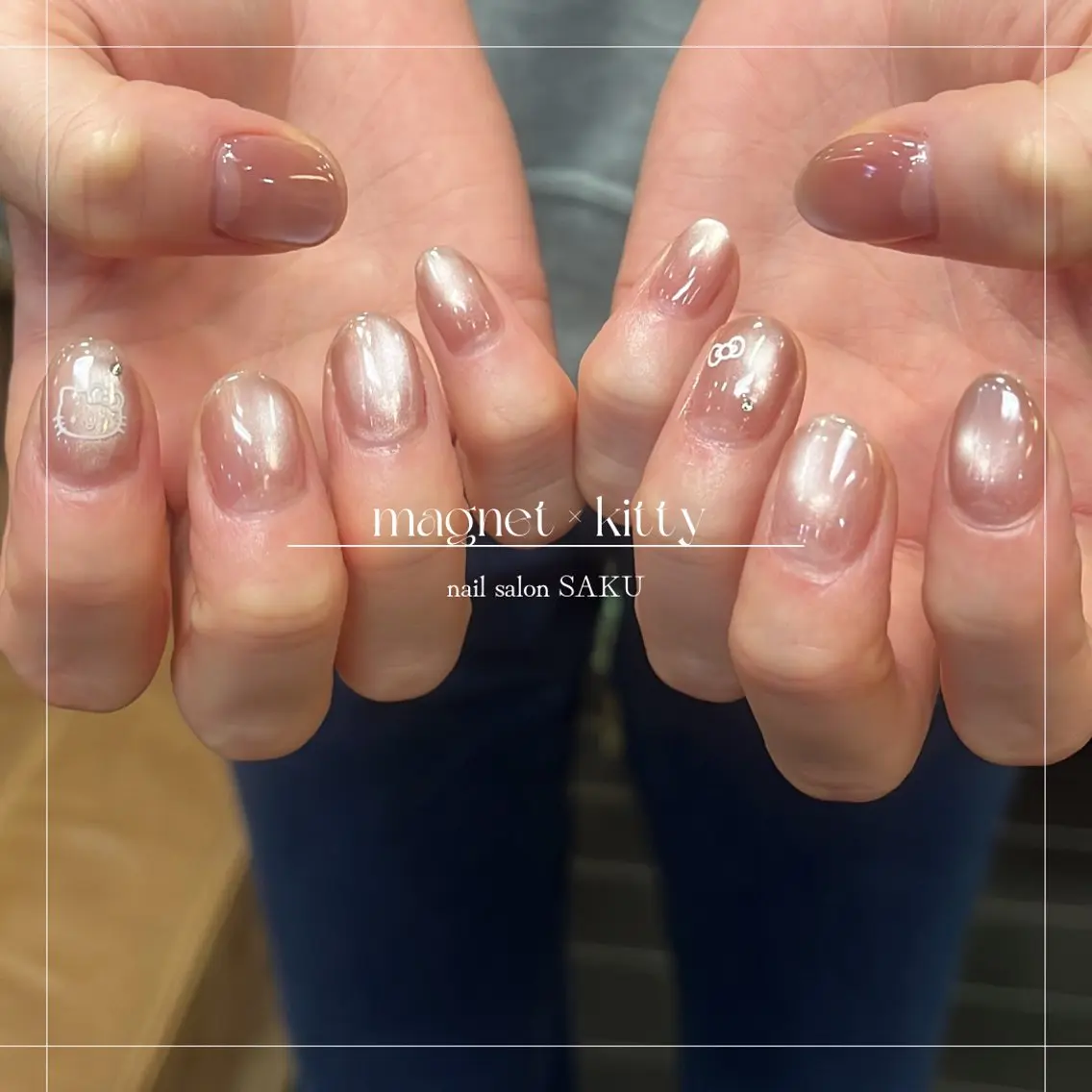 ネイル フラッシュネイル フレンチネイル ラメ(グリッター) ラメグラデーション ニュアンスネイル ハンドネイル SAKU nail 作島茜のネイルデザイン