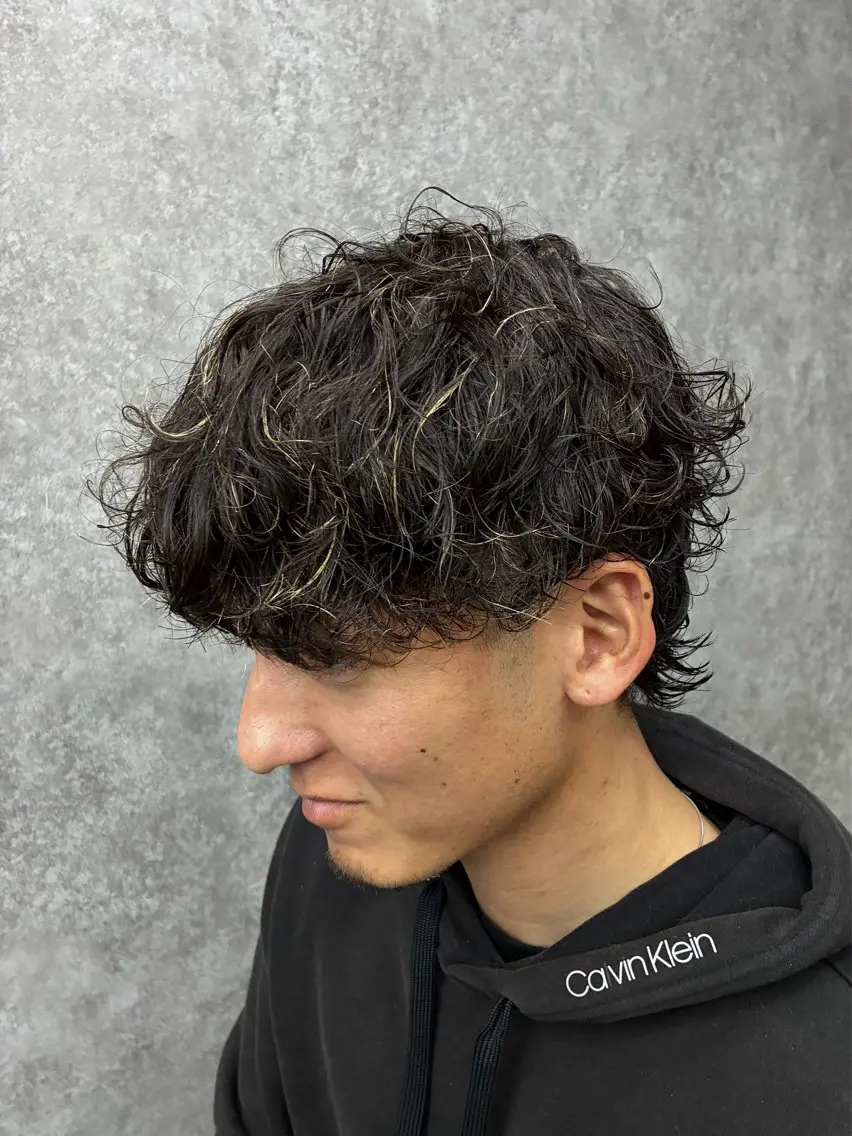 パーマ メンズ カット パーマ 深野 ちさとのヘアスタイル