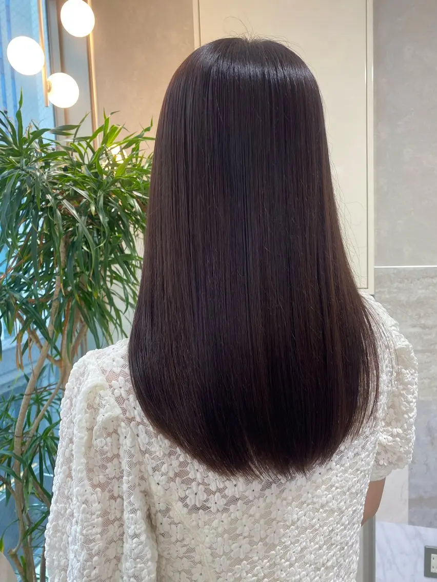 セミロング カラー ブラウンカラー ラベンダーカラー ラベンダーブラウン bio(ビオ) 博多のヘアスタイル