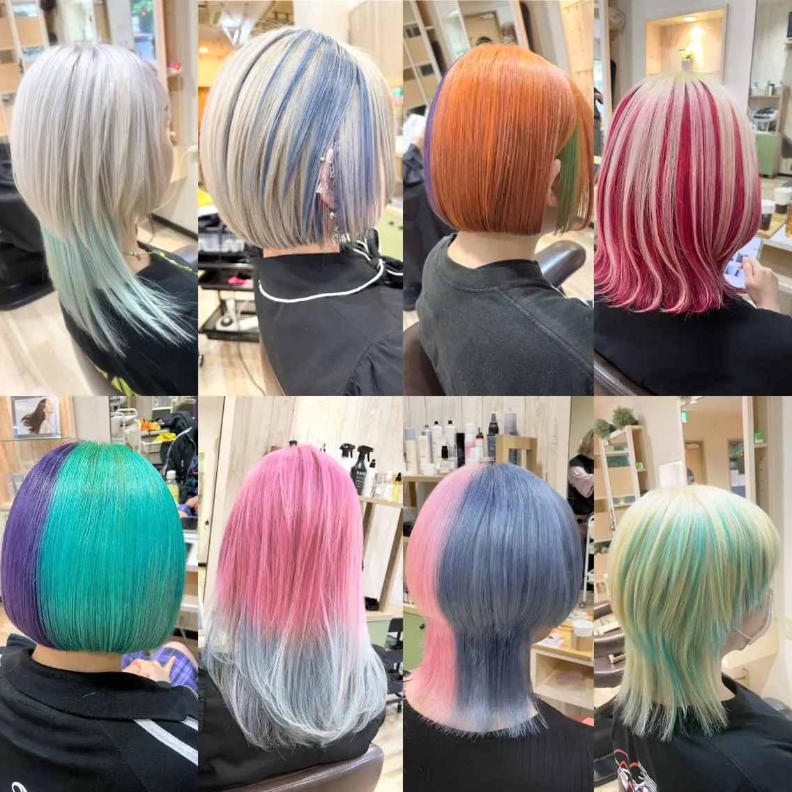 ミディアム カラー 🌈派手髪ハイトーン 🌈鈴木亮太🌈のヘアスタイル