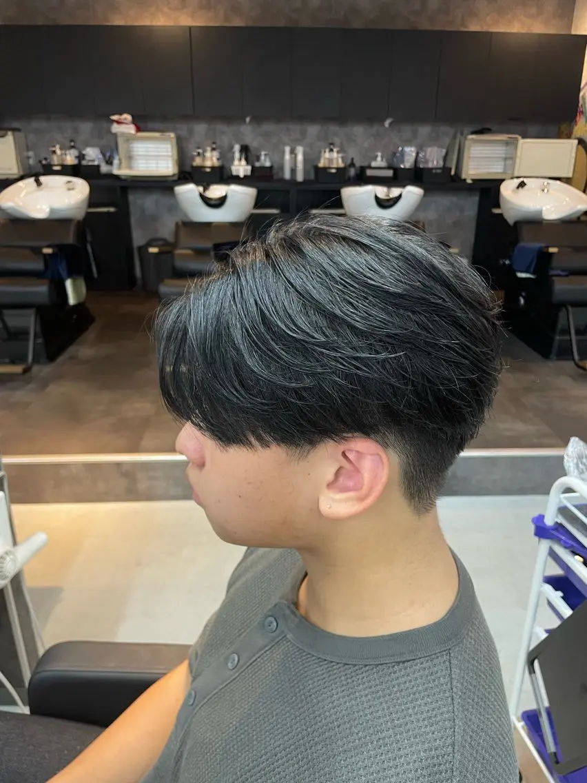 ショート カット ヘアセット メンズパーマ 毛流れ/シャドウのヘアスタイル