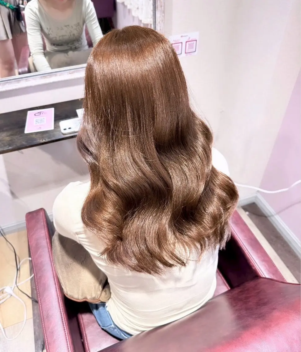 ロング カット ヘアカラー トリートメント レイヤー🌟 ブリーチ/紅芭✨のヘアスタイル