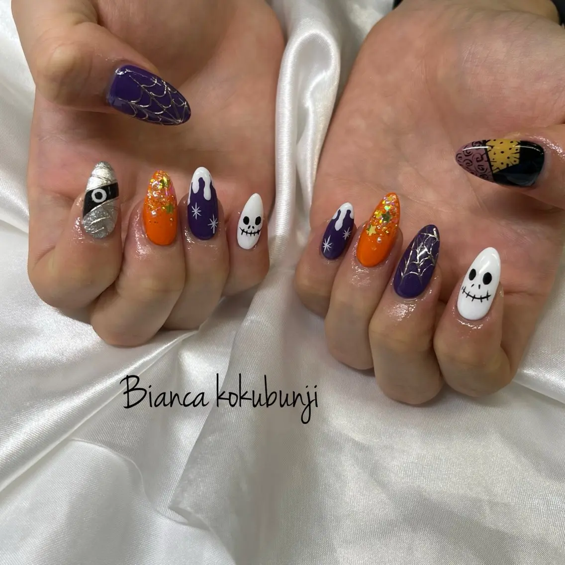 ネイル ハロウィン ハンドネイル Bianca☁国分寺 🤍店長/黒木愛美のネイルデザイン