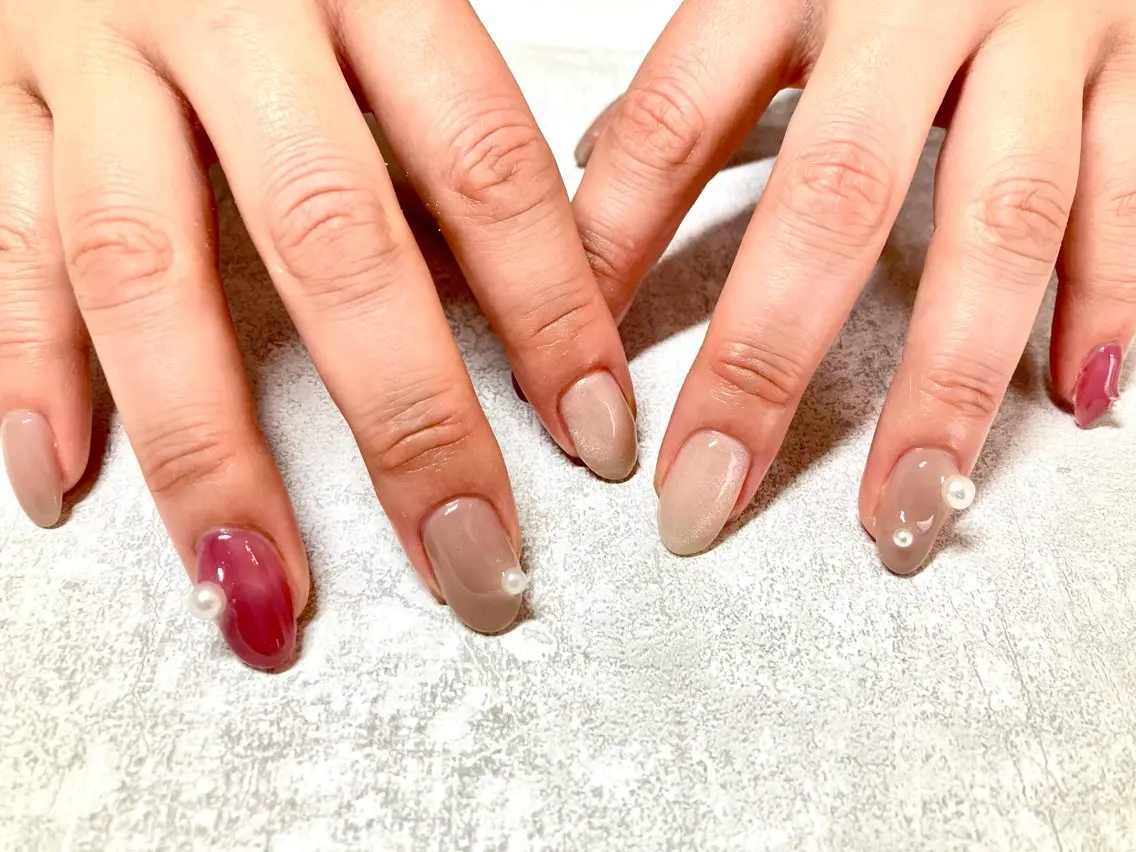 ネイル ジェルネイル マグネットネイル パラジェル m'sNail 福岡西区 ネイルのネイルデザイン