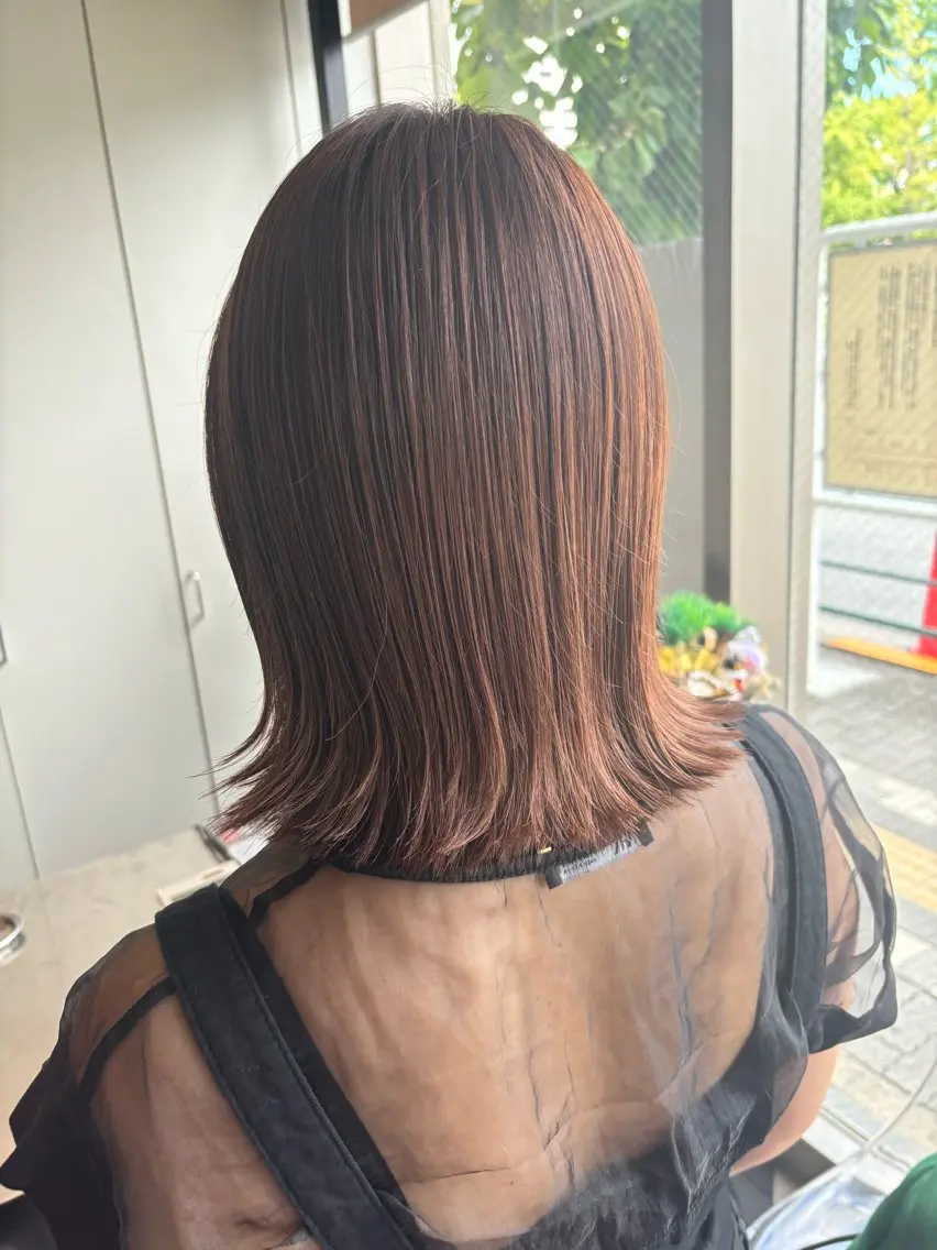ミディアム カラー 似合わせボブ/モデル 様募集中！ツムギ🩵のヘアスタイル