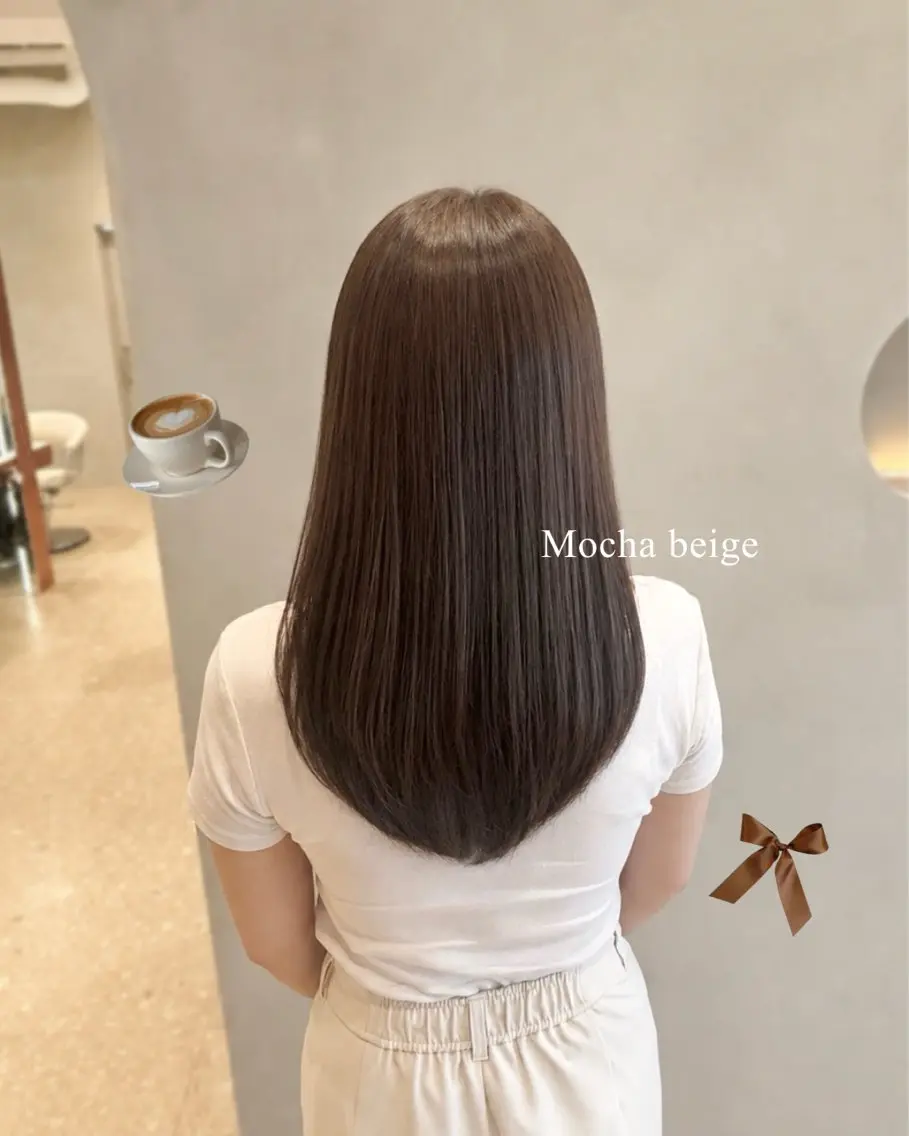 カラー ベージュカラー モカベージュ ヘアカラー ユ ヅのヘアスタイル
