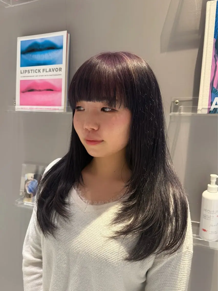 ロング カラー ブリーチ デザインカラー パープルカラー ヘアカラー 艶カラー/ハイトーン /アレンジ/meiのヘアスタイル