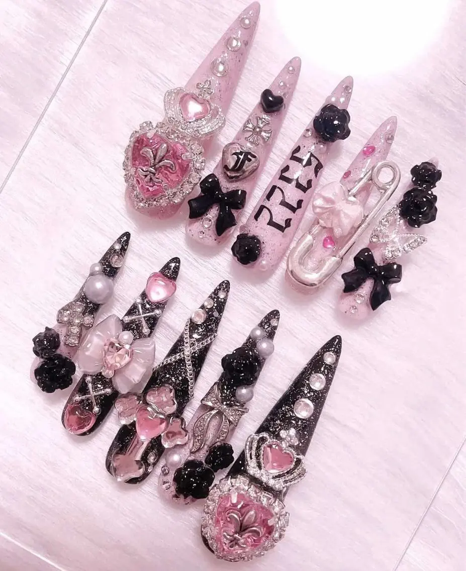ネイル 長さ出し グラデーション 卒業式 キラキラネイル マグネットネイル ハンドネイル Lee Nailsのネイルデザイン