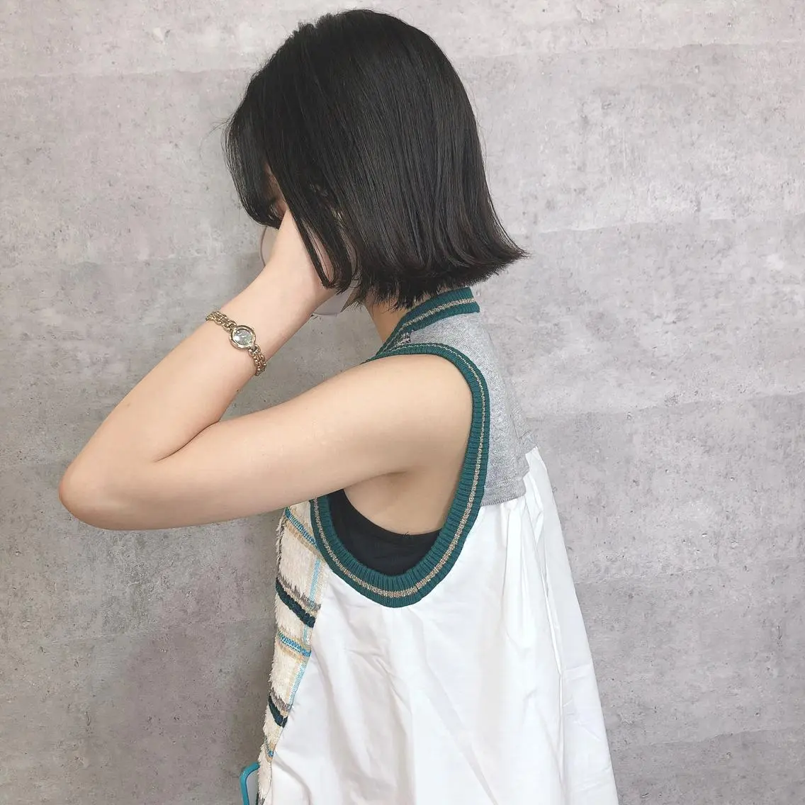 ミディアム カラー 髪質改善 中川 翔のヘアスタイル
