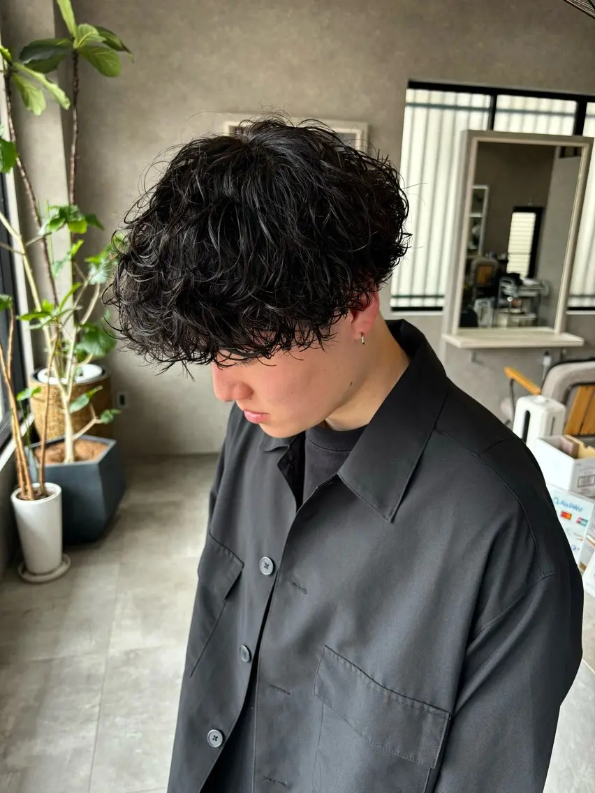 【メンズ限定】【カット+シャドウパーマ☀️ダメージケアクイックトリートメント付き🌈の写真