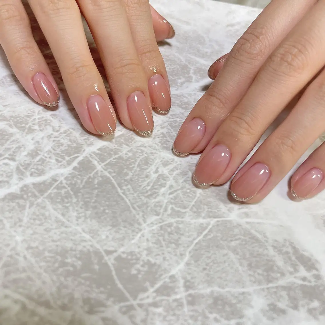 ネイル フレンチネイル グラデーション ラメ(グリッター) ハンドネイル K's nail kotoeのネイルデザイン