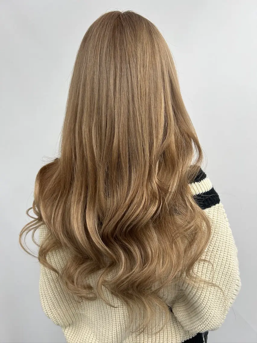 カラー ベージュカラー ダブルカラー ミルクティーベージュ ヘアカラー トリートメント レイヤー/エクステ alpha下妻のヘアスタイル