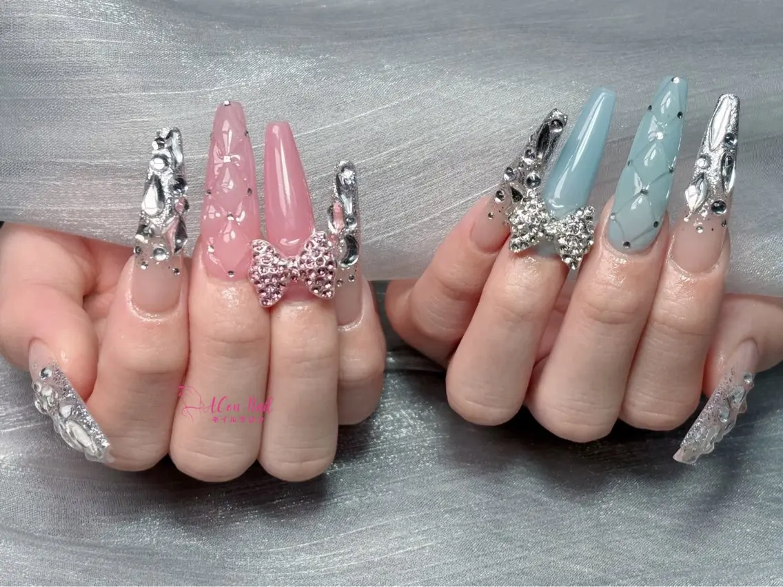 ネイル 桜ネイル 長さ出し フラワーネイル フレンチネイル ジェルネイル ハンドネイル ACon NailSalonのネイルデザイン