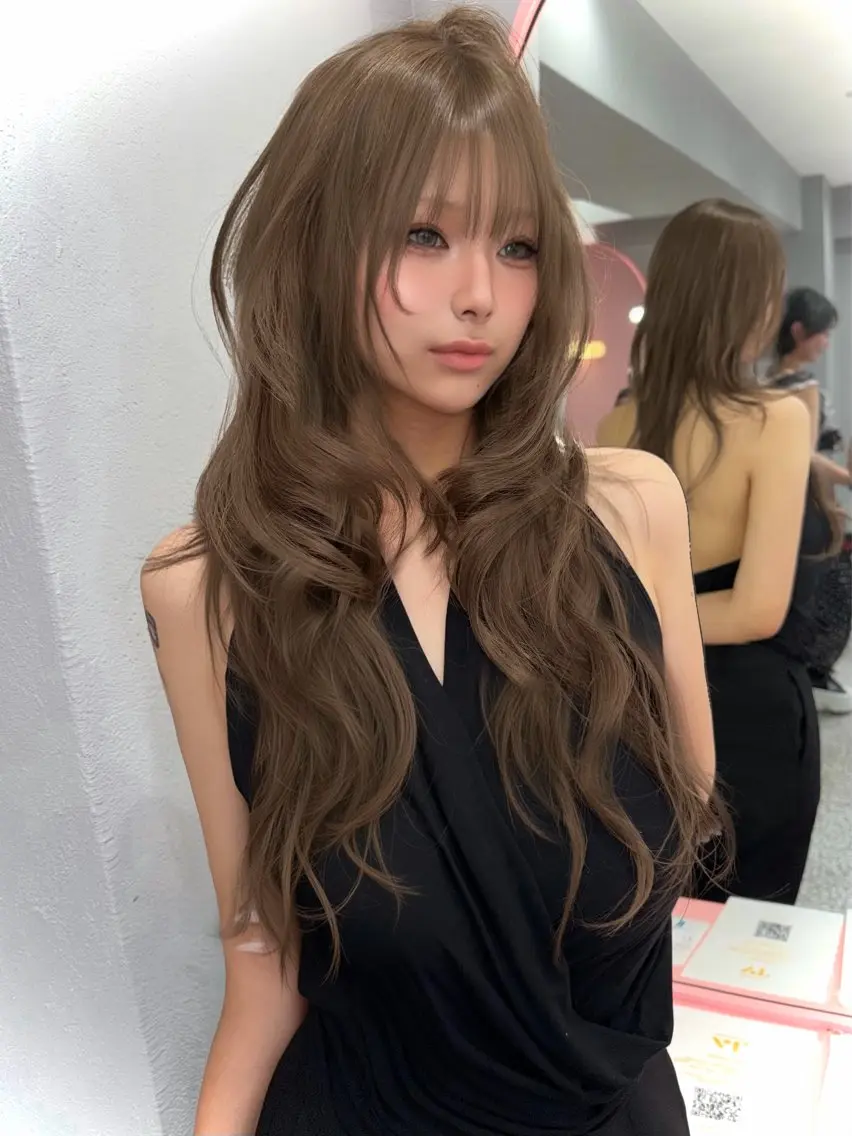 ロング カラー カット ヘアカラー トリートメント miuru/韓国ヘア /レイヤーカットのヘアスタイル