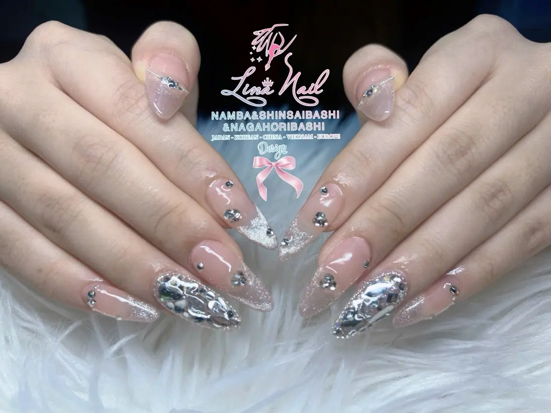 ネイル チークネイル 桜ネイル フラッシュネイル フットネイル ジェルネイル ハンドネイル リナネイル アメ村心斎橋店のネイルデザイン