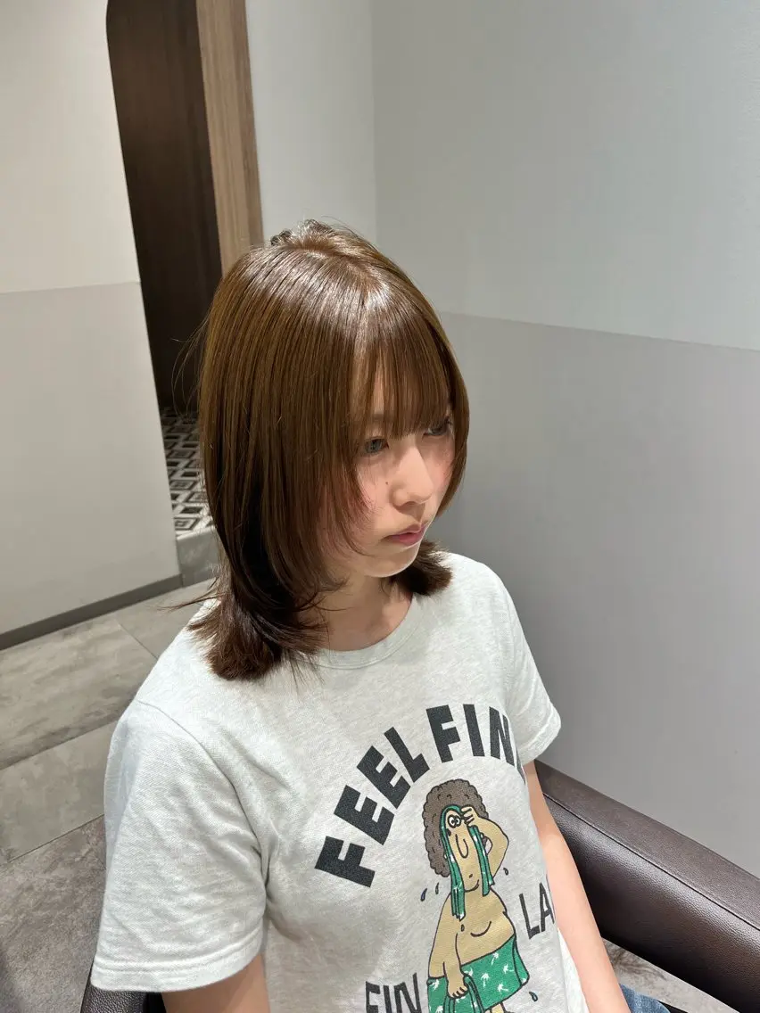 ミディアム レイヤーカット 大宮レイヤーカット× 透明感カラー　rioのヘアスタイル