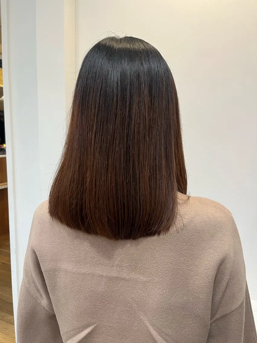 ミディアム カラー ボブ カット トリートメント 無料カットモデル‪✨ ✂️Nanami🌷のヘアスタイル