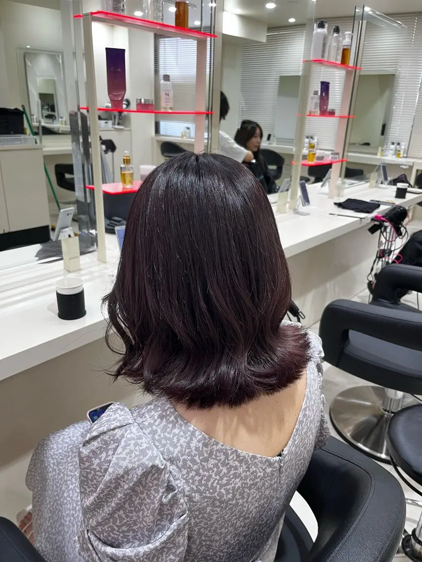 ミディアム カラー ヘアカラー 💟RINNA 艶カラー💟のヘアスタイル