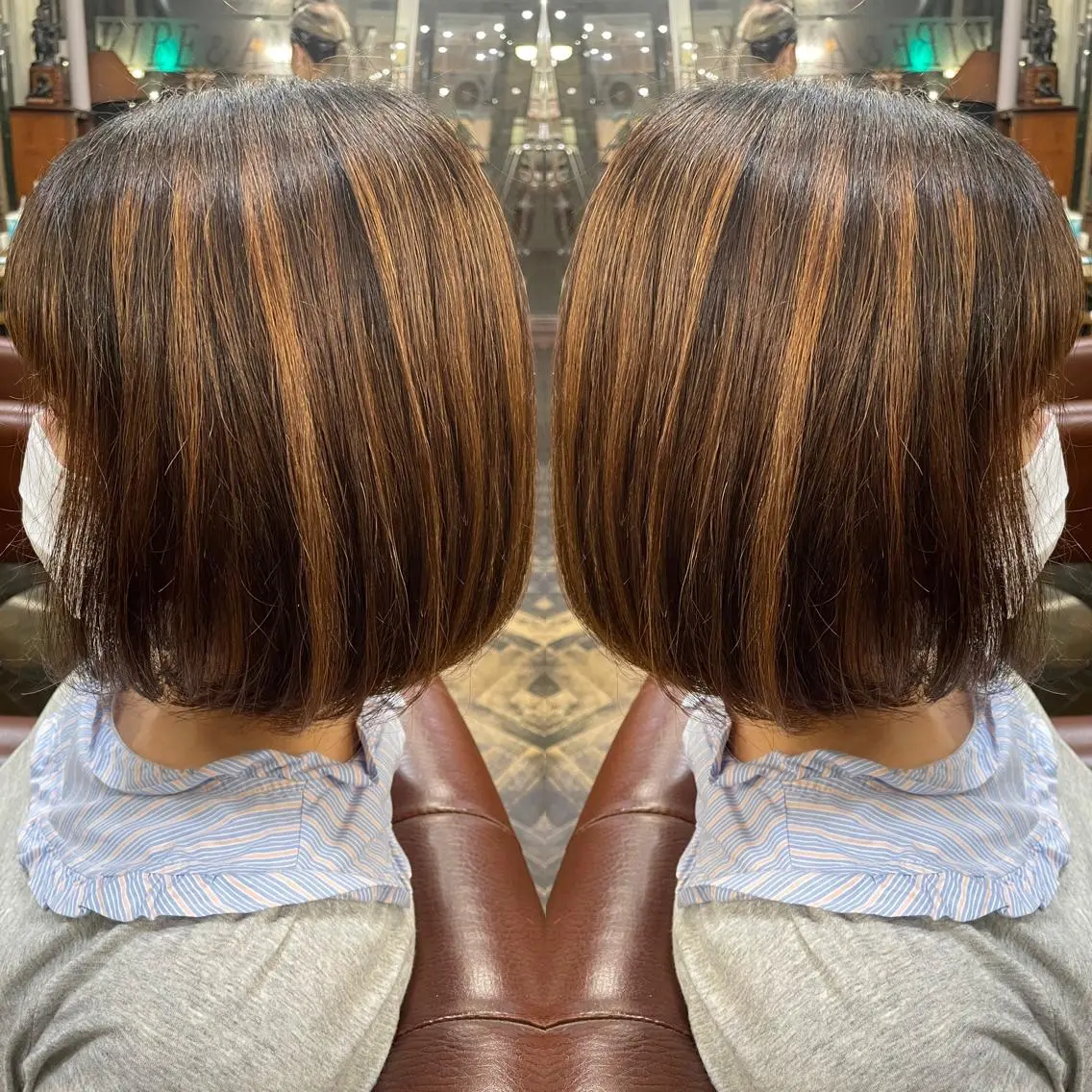 ミディアム ボブ トリートメント 👑派手髪/カット 👑ANRYのヘアスタイル