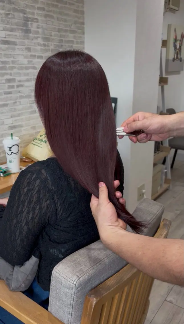 セミロング ヘアカラー 縮毛矯正 宇田川 直輝のヘアスタイル