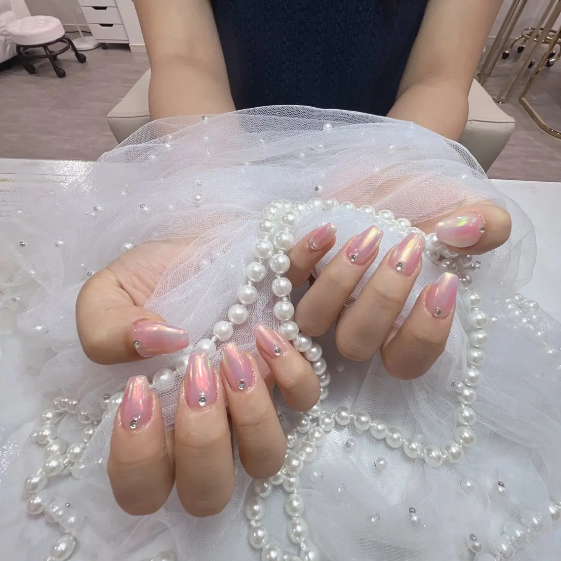 ネイル アートネイル フラッシュネイル フレンチネイル ジェルネイル ガラスフレンチ You&Me Yukiのネイルデザイン