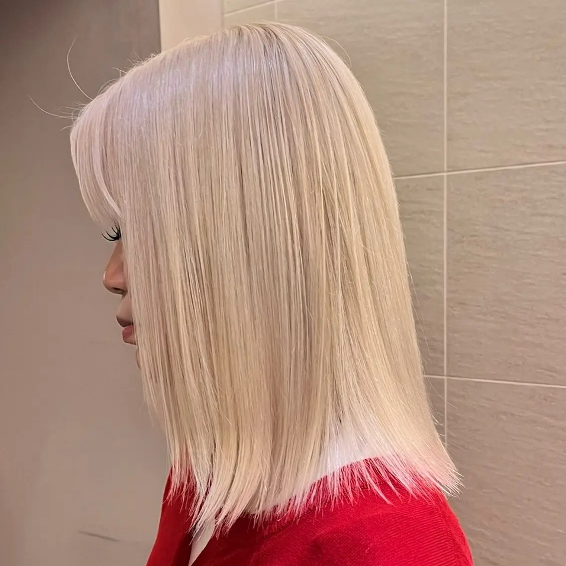 ミディアム カラー ブリーチ ボブ ヘアカラー ブリーチカラー🌟/ ちさとのヘアスタイル