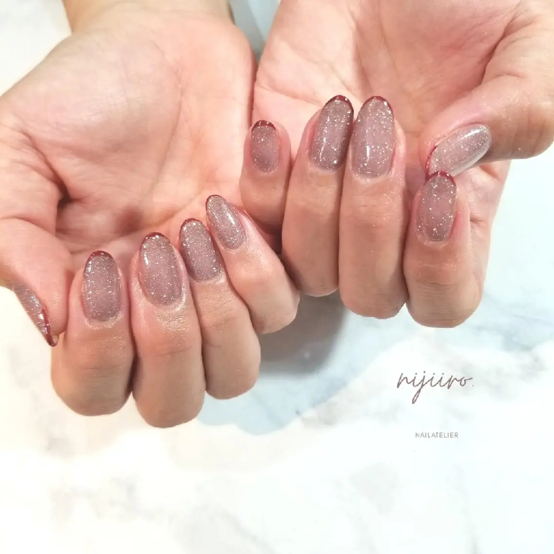 ネイル フラッシュネイル フレンチネイル ハンドネイル nijiiro🌈 サトウのネイルデザイン