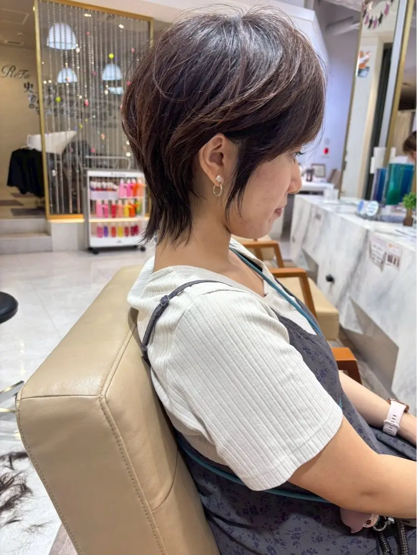 ショート くびれヘア 似合わせカット ショートヘア 小顔カット ウルフカット 大阪梅田/レイヤー/ ハイライト/yuuのヘアスタイル