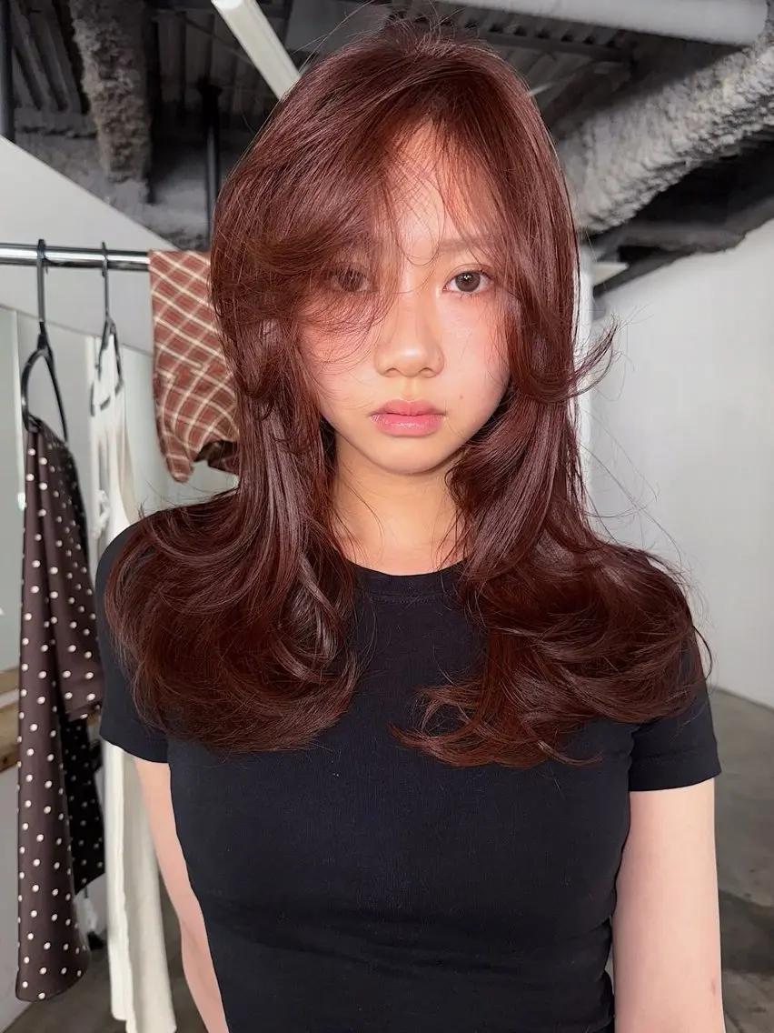 ミディアム カラー 透明感カラー ヘアカラー 岡田 舞綺のヘアスタイル