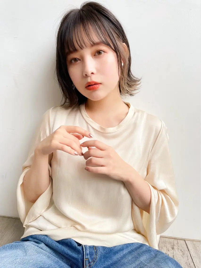 ミディアム ボブ 外ハネヘア 表参道/個室シェア サロン/中山優介のヘアスタイル