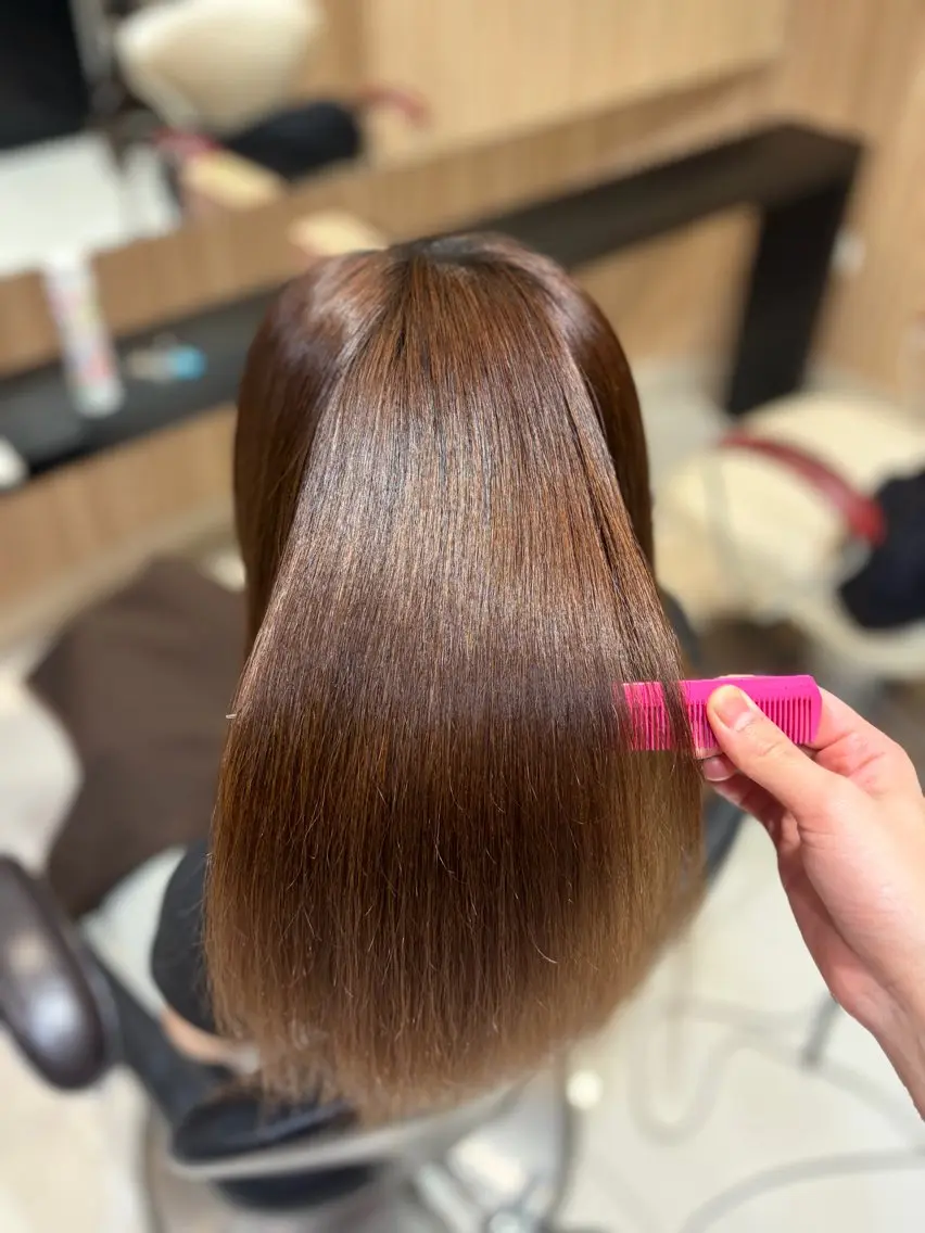 ロング 髪質改善 縮毛矯正 カット ヘアカラー パーマ 縮毛矯正 トリートメント MINORI 💖モデル募集中💖のヘアスタイル