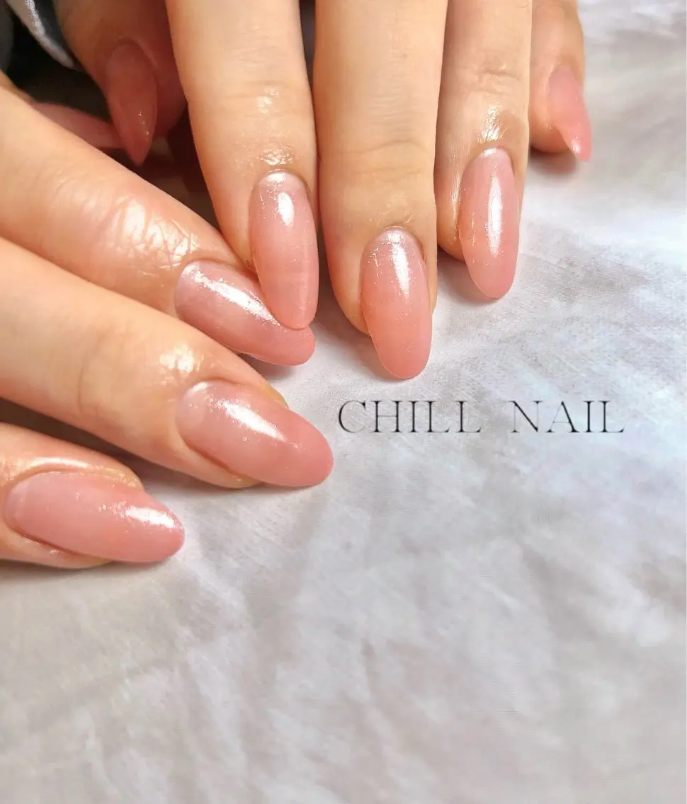 ネイル 氷ネイル・うるうるネイル ラメ(グリッター) ホワイト CHILL NAILのネイルデザイン