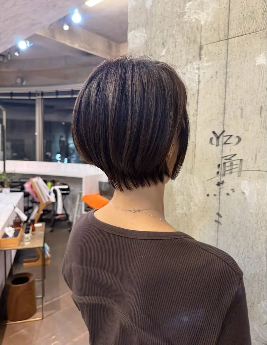 ショート カラー 丸みショート アッシュ アッシュブラウン ブラウンカラー ショートヘア 松井美樹/似合わせ ガーリー・韓国のヘアスタイル
