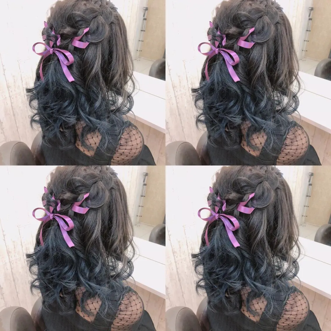 ミディアム ヘアアレンジ ハーフアップ ヘアセット 🌷MAYU 🌷のヘアスタイル