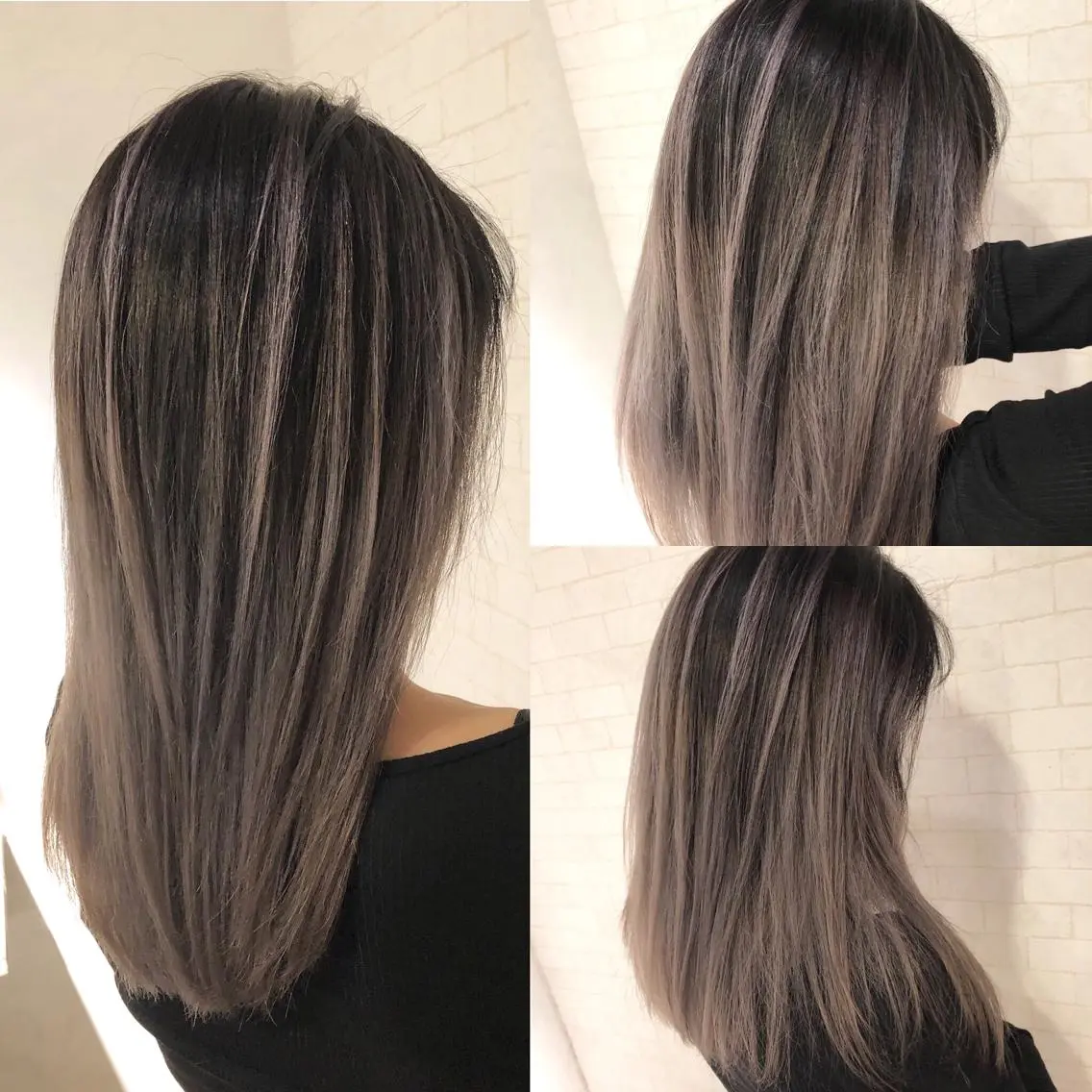 セミロング カラー バレイヤージュ レイヤーカット ヘアカラー JILBLAN京都 ショート/ハイライトのヘアスタイル
