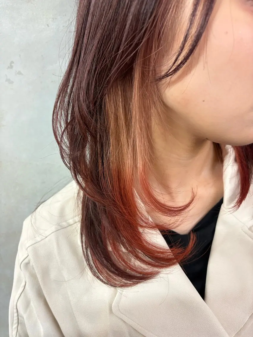 ロング 顔周りカット レイヤーカット ウルフカット 🍳しながわ はるか🍳のヘアスタイル