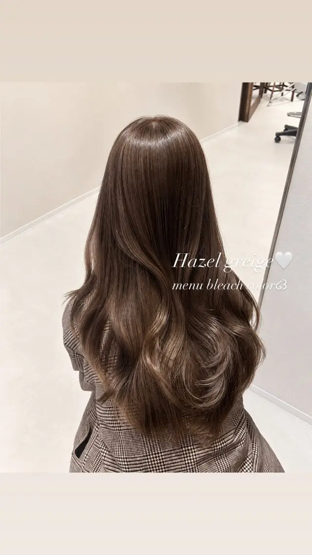 ロング カラー ベージュカラー ブリーチ ダブルカラー ヘーゼル ブリーチなしカラー ヘアカラー ブリーチなしWカラー 🎀韓国ヘア/amiのヘアスタイル