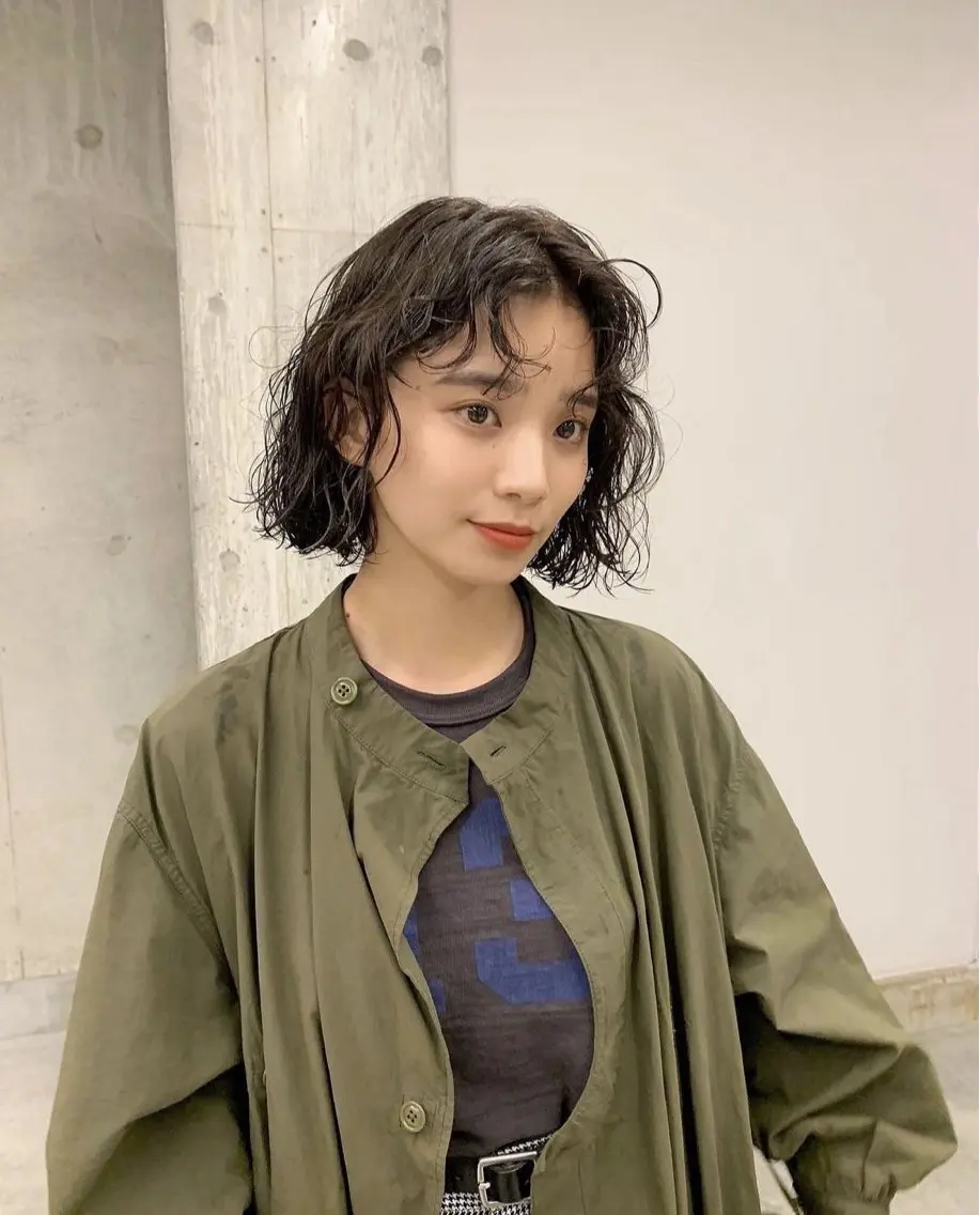 ショート パーマ ボブ カット パーマ 門岡 昌輝のヘアスタイル