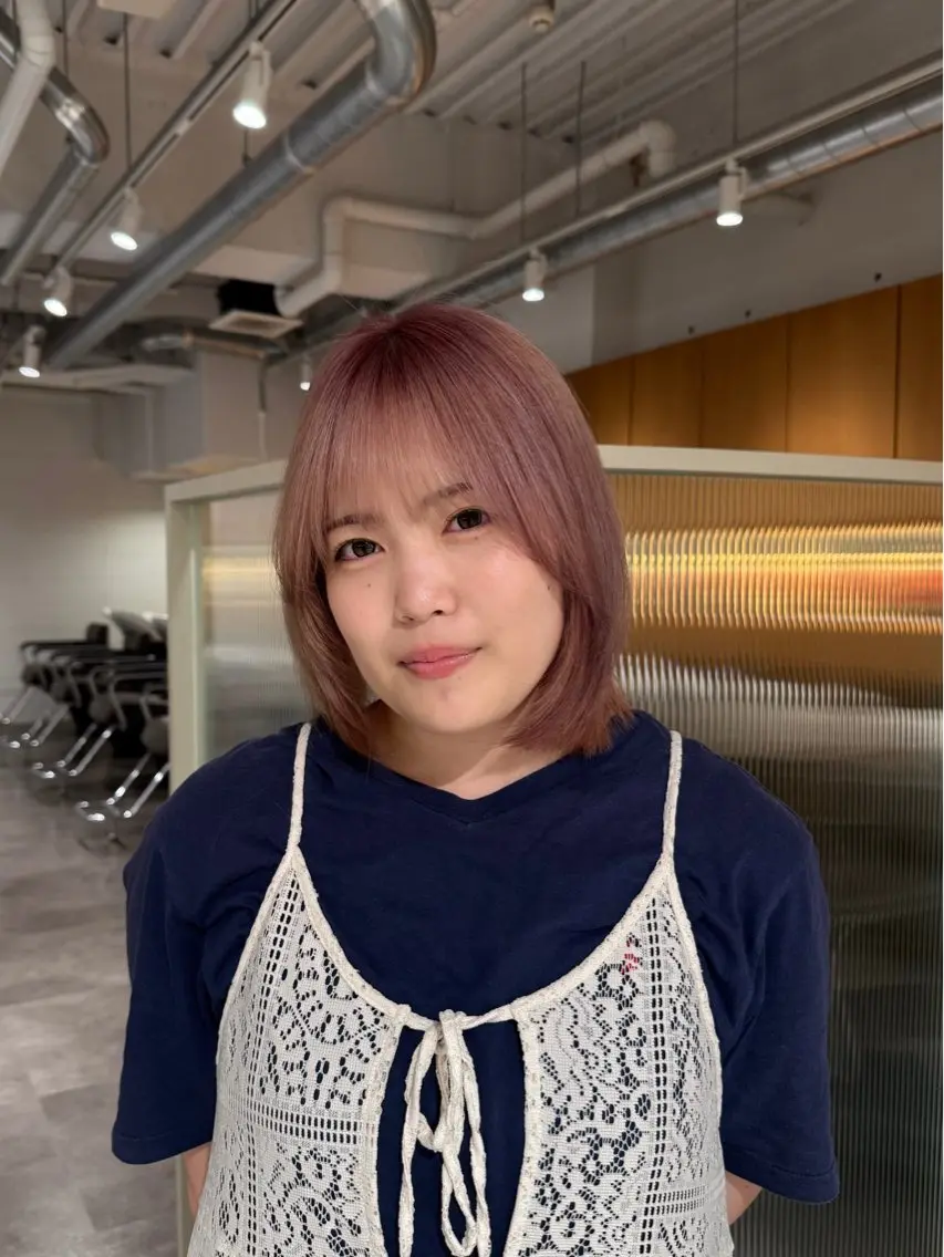 ミディアム 顔周りカット 伸ばしかけ レイヤーカット カット 🐰カットモデル募集 🐰大場杏里🐰のヘアスタイル